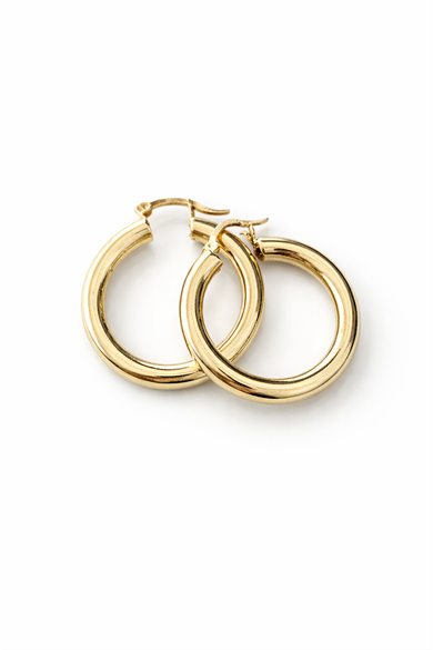 Altın Renk Halka Küpe 35Mm (Çift)