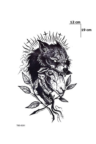 Kurt Ve Kuzu Geçici Dövme Tattoo