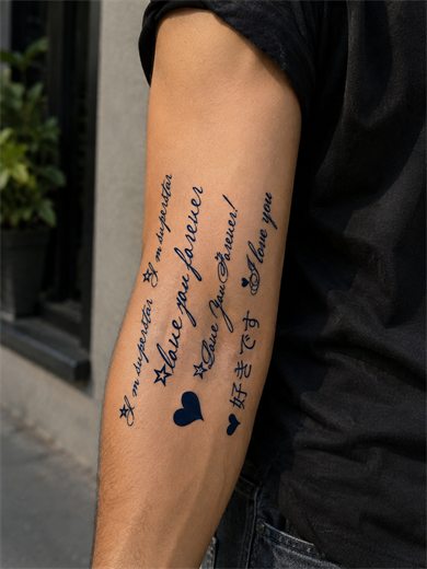 Yazılı Sonradan Kararan Yarı Kalıcı Geçici Dövme Tattoo