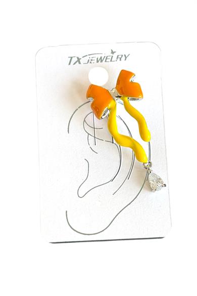 Gümüş Renk Kurdele Figürlü 14K Altın Kaplama TX Ear Cuff (Tek)