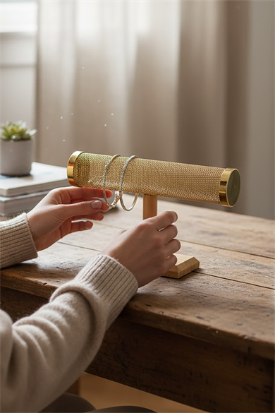 Altın Renk Saat/Bileklik Takı Standı