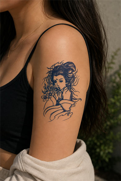 Kız Sonradan Kararan Yarı Kalıcı Geçici Dövme Tattoo