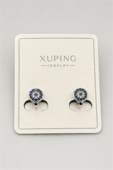 Gümüş Renk Taş Detaylı Xuping Küpe (Çift)