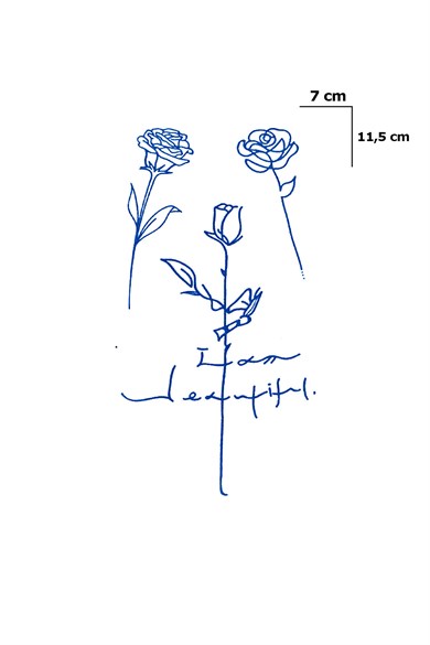 Gül Sonradan Kararan Yarı Kalıcı Geçici Dövme Tattoo