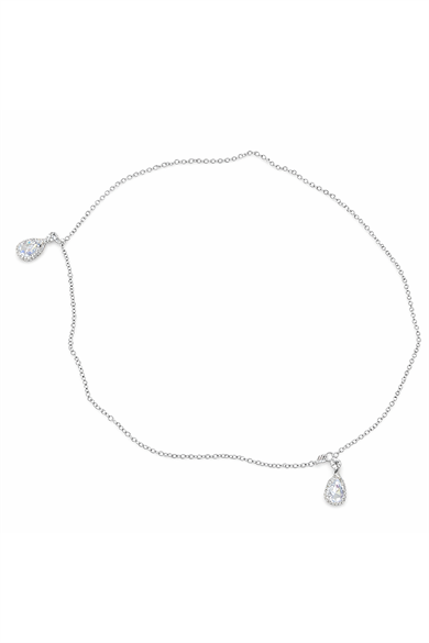 Gümüş Renk Taş Detaylı Tasarım Bel Zinciri/Vücut Aksesuar