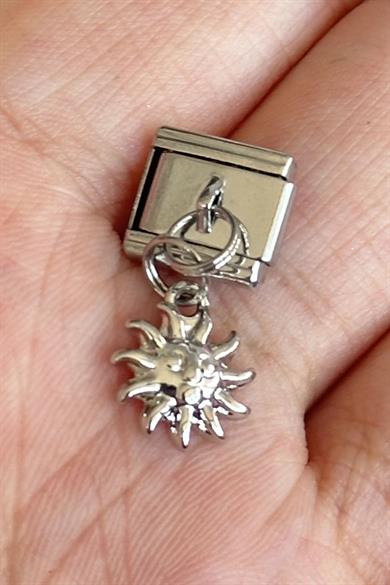 Gümüş Renk Güneş Figürlü Çelik Nomination Charm (Tek)