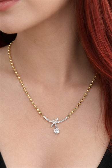 Altın Renk 14k Altın Kaplama Tasarım Kolye