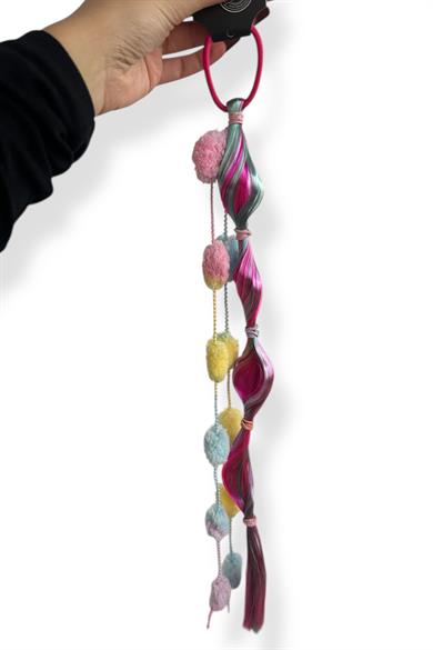 Karışık Renk Saç Detaylı Lastik Toka