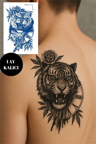 Kurt Figürlü 12 Saat Sonra Kararan Geçici Orta Dövme Tattoo