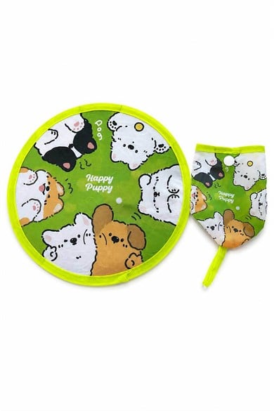 Köpek Desenli Katlanabilir Yelpaze 