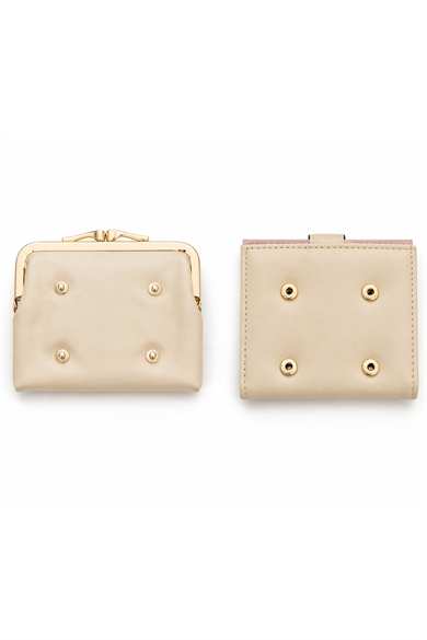 Krem Renk 2 Bölmeli Deri Kadın Kartlık/Cüzdan