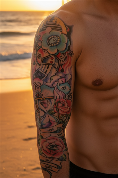 Geçici Çiçek Kol Dövme Tattoo