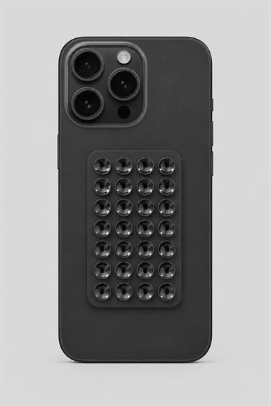 Siyah Renk Vantuzlu Vakumlu Yapışkanlı Telefon Tutacağı