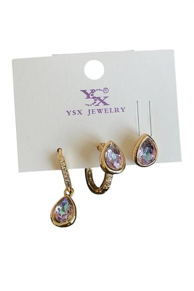 Altın Renk 3lü Ysx Küpe Set