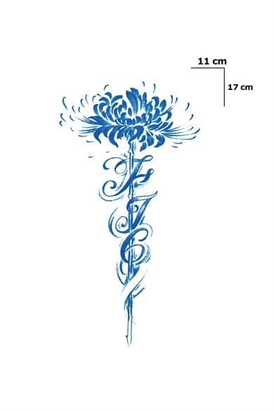Çiçek Sonradan Kararan Yarı Kalıcı Geçici Dövme Tattoo