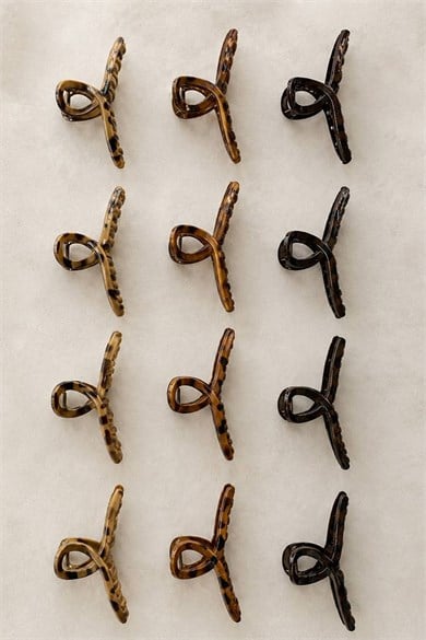 12li  Karışık Renk Mandal Toka Set
