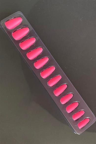 Pembe Renk 12li Takma Takma Tırnak 
