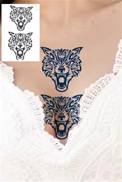 Kaplan Figürlü 12 Saat Sonra Kararan Geçici Mini Dövme Tattoo