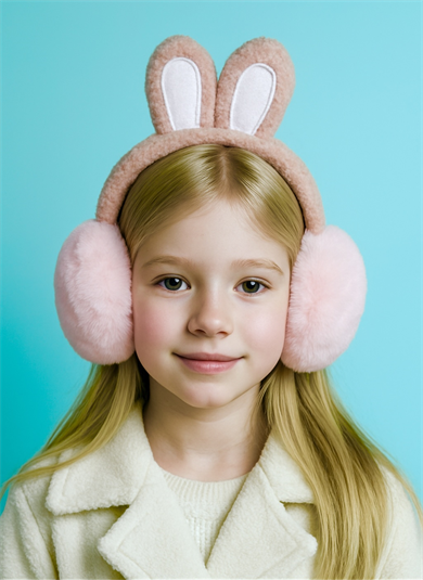 Açık Pembe Renk Peluş Kulaklık