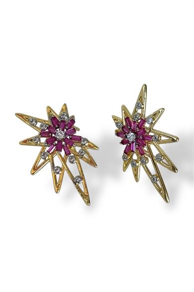 Altın Renk Taş Detaylı YSX Küpe 