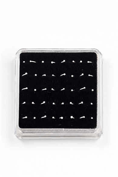 20li Gümüş Renk Halka Piercing Set