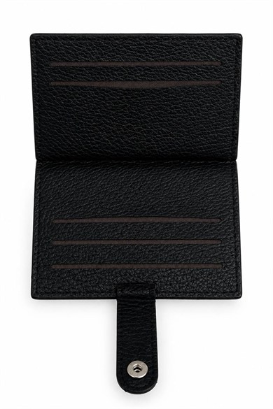 Siyah Renk Unisex Deri Cüzdan/Kartlık
