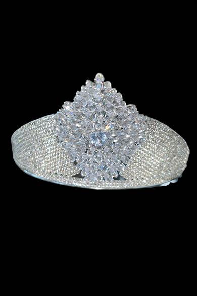 Zirkon Taşlı Gelin/Kına/Nişan/Söz Tasarım Taç