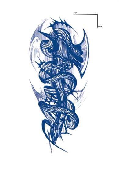 Balta Figürlü 12 Saat Sonra Kararan Geçici Orta Dövme Tattoo