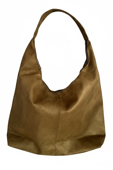 Haki Renk Büyük Boy Süet Kadın Çanta