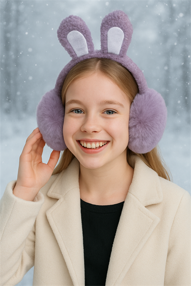 Mor Renk Peluş Kulaklık