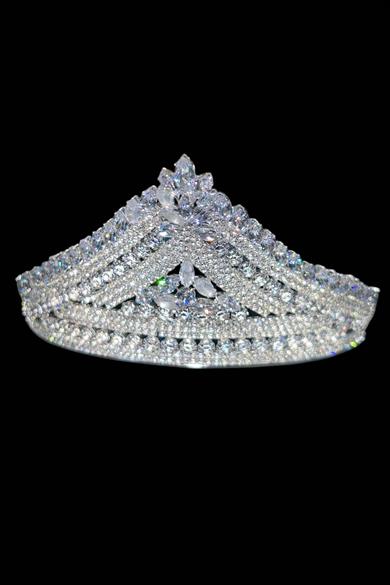 Zirkon Taşlı Gelin/Kına/Nişan/Söz Tasarım Taç