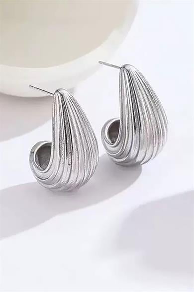 Gümüş Renk Çelik Küpe (Çift)