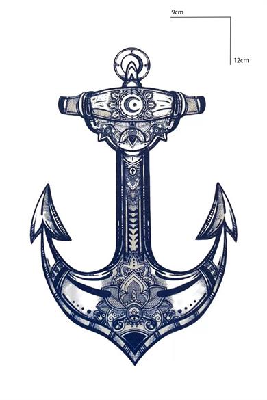 Çapa Figürlü 12 Saat Sonra Kararan Geçici Dövme Tattoo