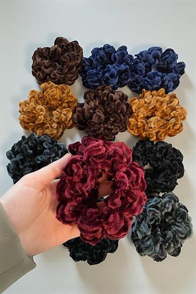 12li Karışık Renk Peluş Simit Toka Set