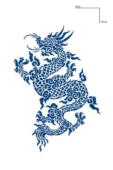 Ejderha Figürlü 12 Saat Sonra Kararan Geçici Dövme Tattoo