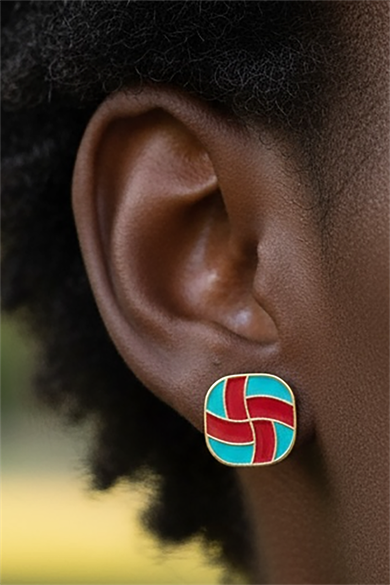 Karışık Renk Çelik Küpe (Çift)