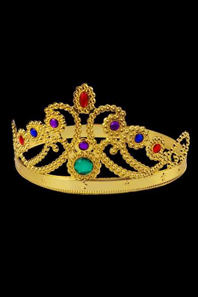 Altın Renk Ayarlanabilir Plastik Kraliçe Tacı