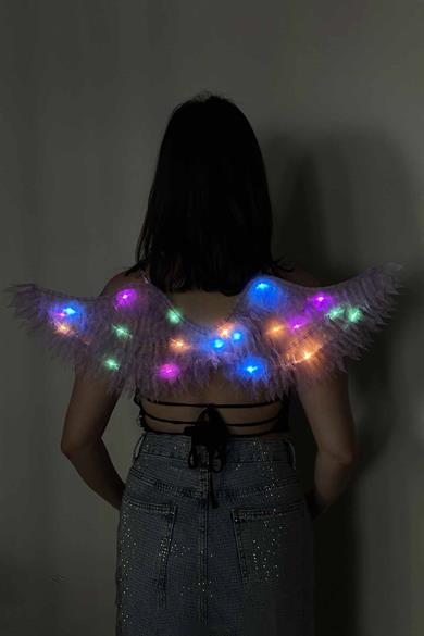 Mor Renk Işıklı Melek Kanadı 