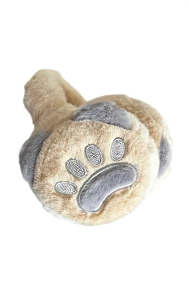 Krem Renk Pati Figürlü Peluş Erkek Çocuk Kulaklık