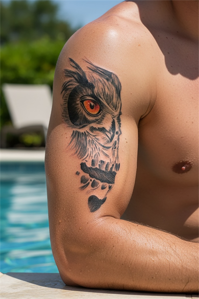 Geçici Kuru Kafa Figürlü Dövme Tattoo