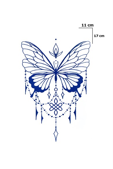 Kelebek Sonradan Kararan Yarı Kalıcı Geçici Dövme Tattoo