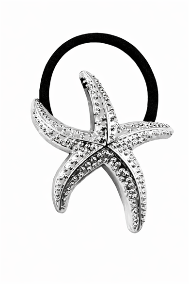 Gümüş Renk Deniz Yıldızı Figürlü Metal Lastik Toka