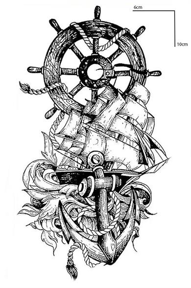 Geçici Çapa Figürlü Mini Dövme Tattoo