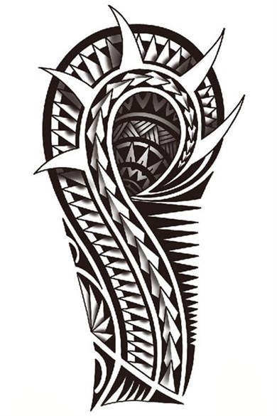 Geçici Tribal Figürlü Büyük Boy Dövme Tattoo