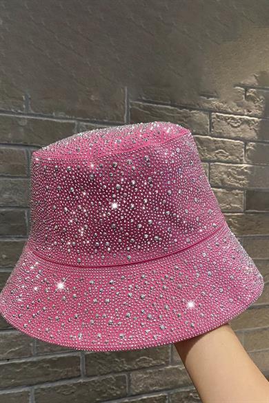 Fuşya Renk Taş Detaylı Tasarım Taç