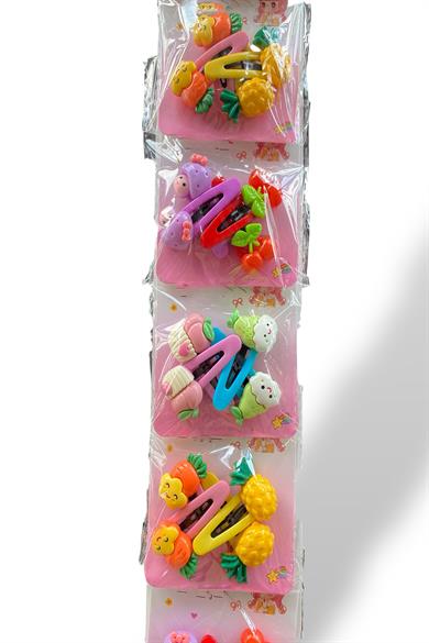 6lı Karışık Renk Karışık Figürlü Yan Toka Set 