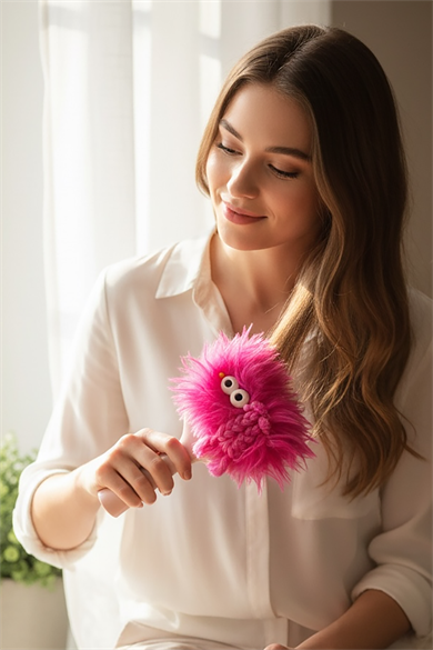 Yeşil Renk Canavar Figürlü Charm Takılabilir Saç Fırçası/Tarak