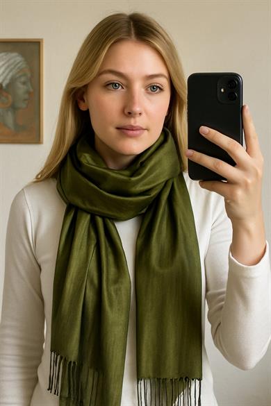 Yeşil Renk Tafta Şal