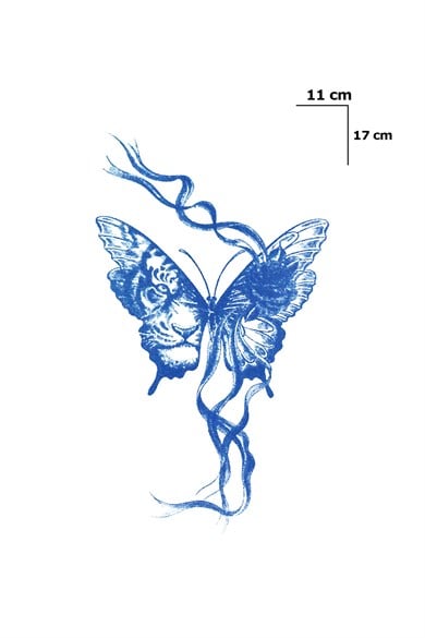Kelebek Sonradan Kararan Yarı Kalıcı Geçici Dövme Tattoo