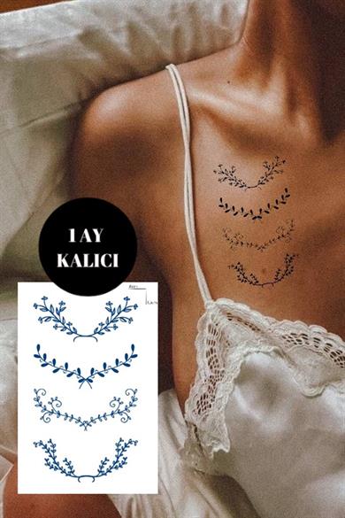 Çiçek Figürlü 12 Saat Sonra Kararan Geçici Dövme Tattoo